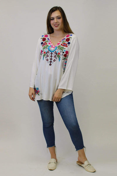 Avani Del Amour TOPS Cross My Heart Embroidered Tunic