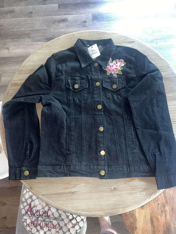 Black denim jacket