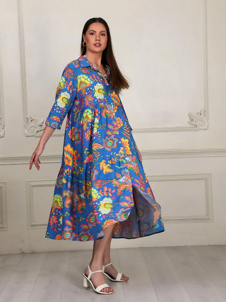 Avani Del Amour Dress Bold Floral Midi-Length Dress
