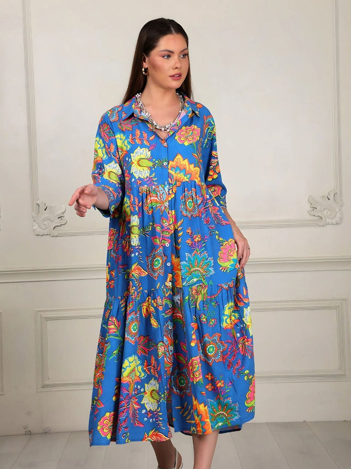 Avani Del Amour Dress Bold Floral Midi-Length Dress