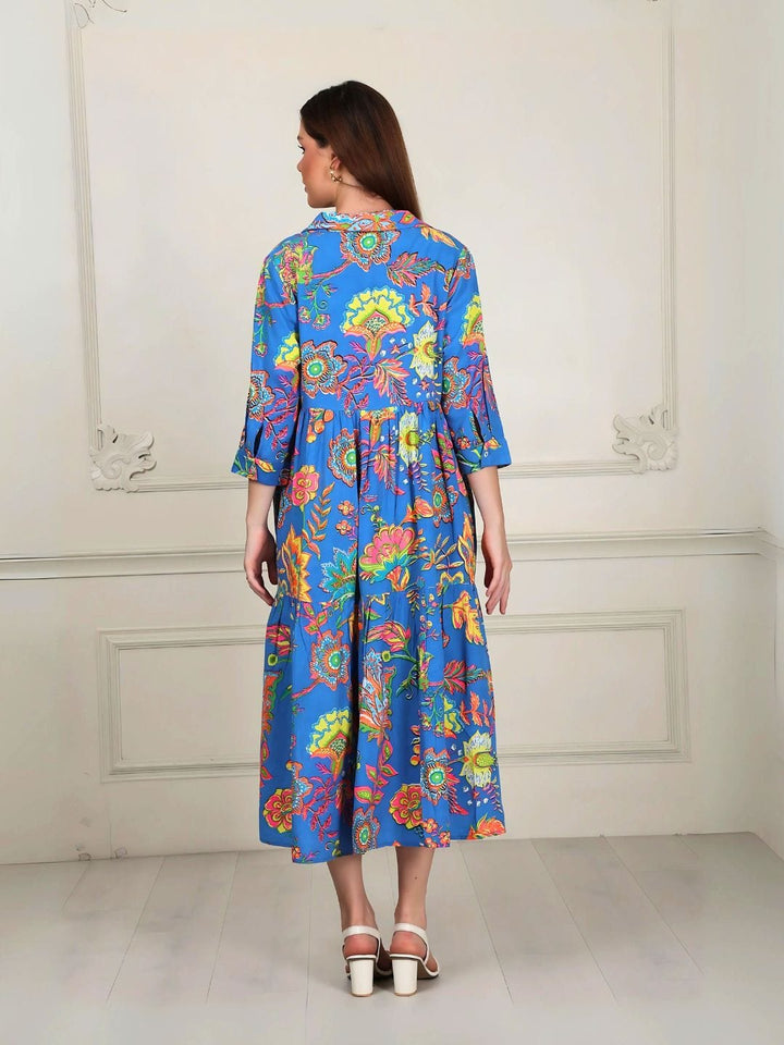 Avani Del Amour Dress Bold Floral Midi-Length Dress