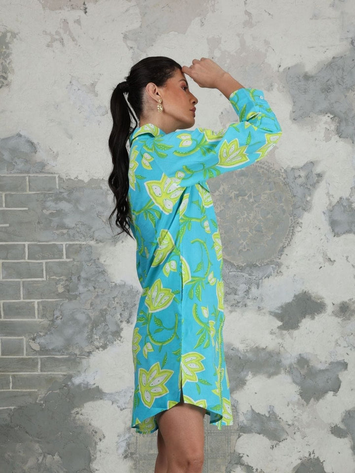 Avani Del Amour Dress Dancing Flower Long Sleeve Shirt Dress