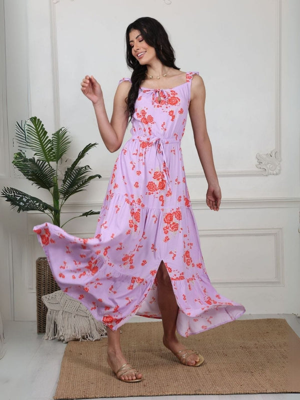 Avani Del Amour Dress Floral Maxi Tiered Dress