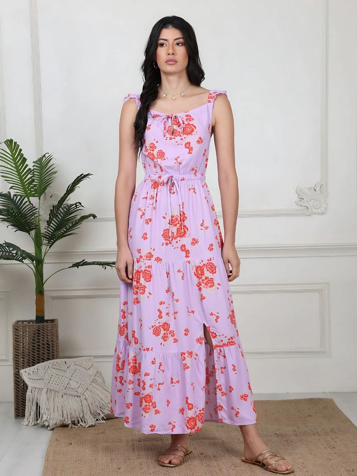Avani Del Amour Dress Floral Maxi Tiered Dress