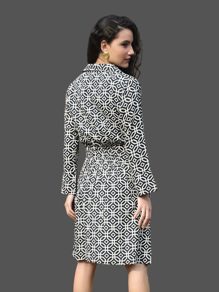 Avani Del Amour Dress Geometric Printed Shirt Dress