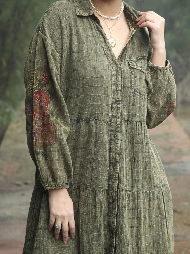 Avani Del Amour Dress Olive Tiered Maxi Dress