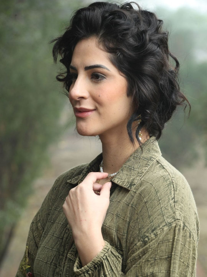 Avani Del Amour Dress Olive Tiered Maxi Dress