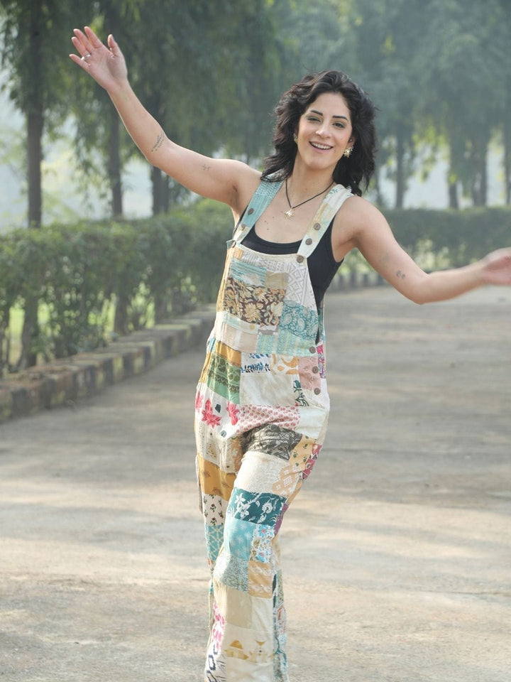 Avani Del Amour Dungaree Floral Patchwork dungaree