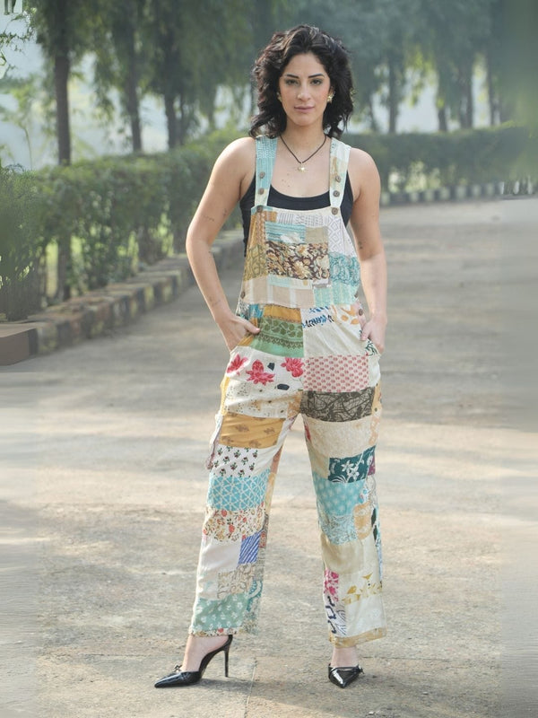 Avani Del Amour Dungaree Floral Patchwork dungaree