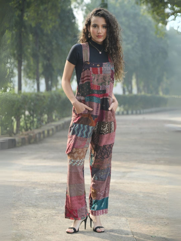 Avani Del Amour Dungaree Floral Patchwork dungaree