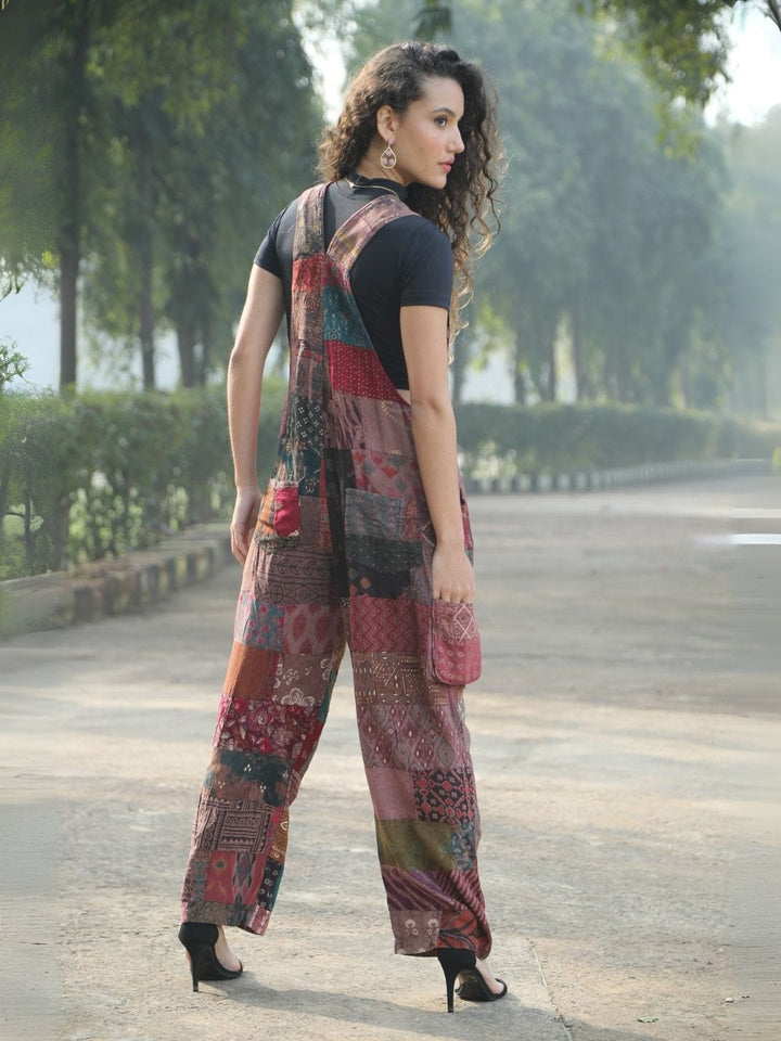 Avani Del Amour Dungaree Floral Patchwork dungaree