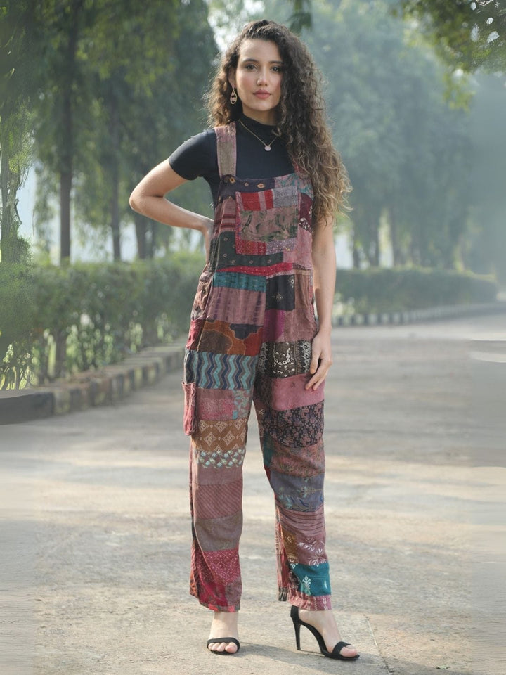 Avani Del Amour Dungaree Floral Patchwork dungaree