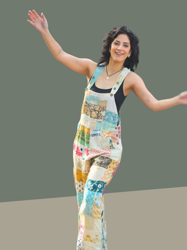 Avani Del Amour Dungaree Floral Patchwork dungaree