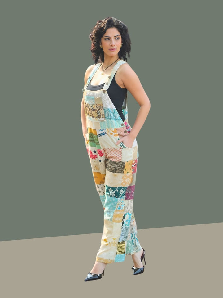 Avani Del Amour Dungaree Floral Patchwork dungaree