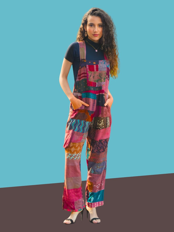 Avani Del Amour Dungaree Floral Patchwork dungaree