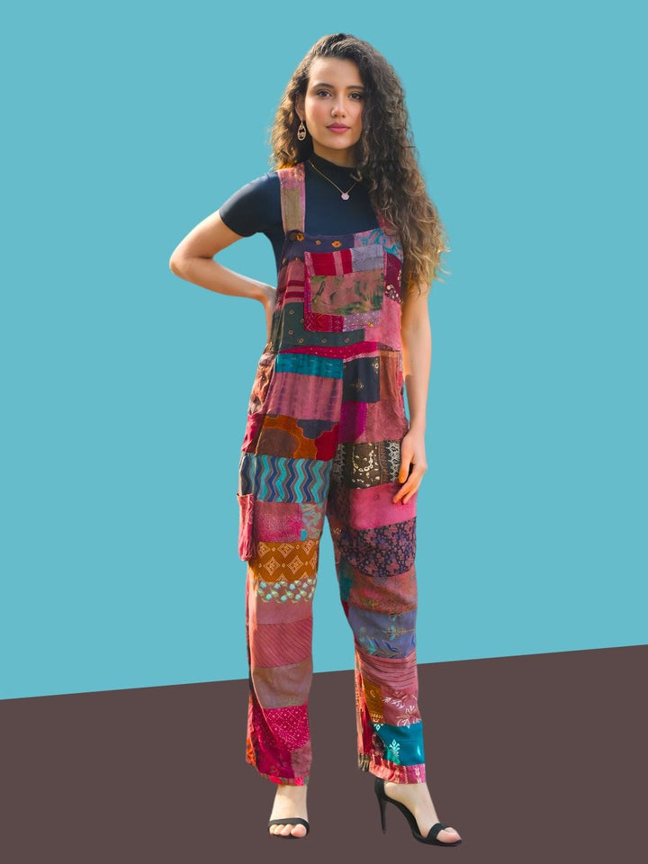 Avani Del Amour Dungaree Floral Patchwork dungaree