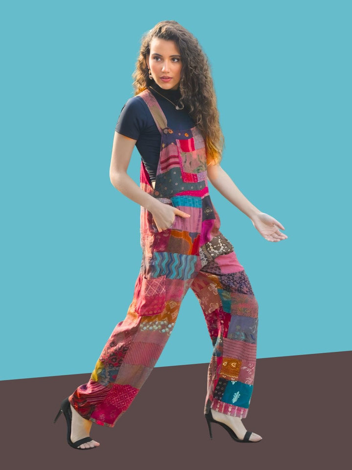 Avani Del Amour Dungaree Floral Patchwork dungaree