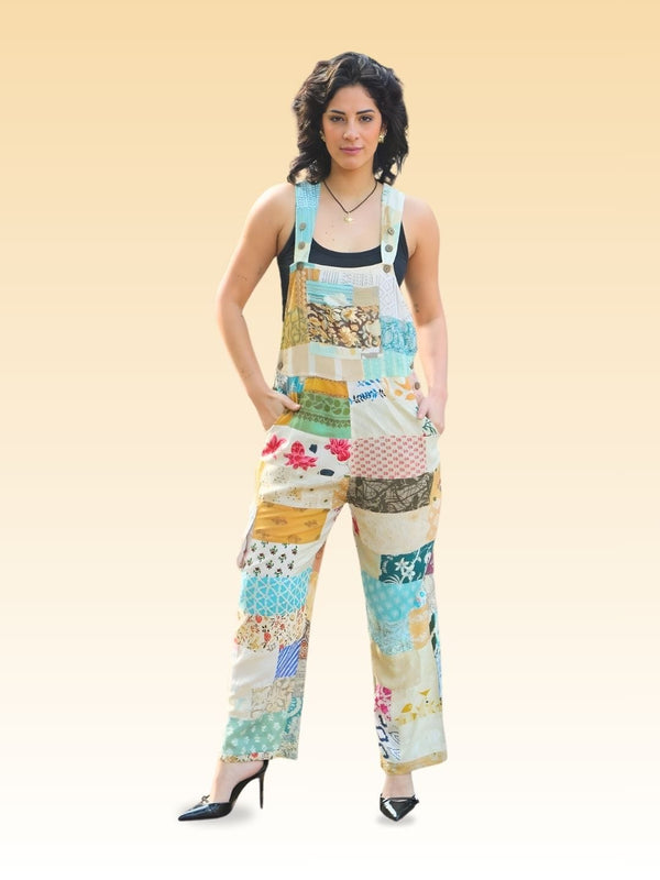Avani Del Amour Dungaree Floral Patchwork dungaree