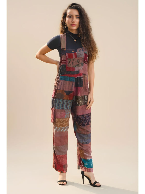 Avani Del Amour Dungaree Floral Patchwork dungaree