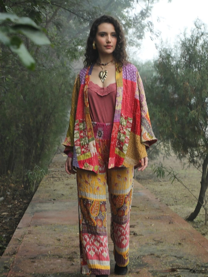Avani Del Amour Jacket Bohemian Patchwork Kantha Kimono