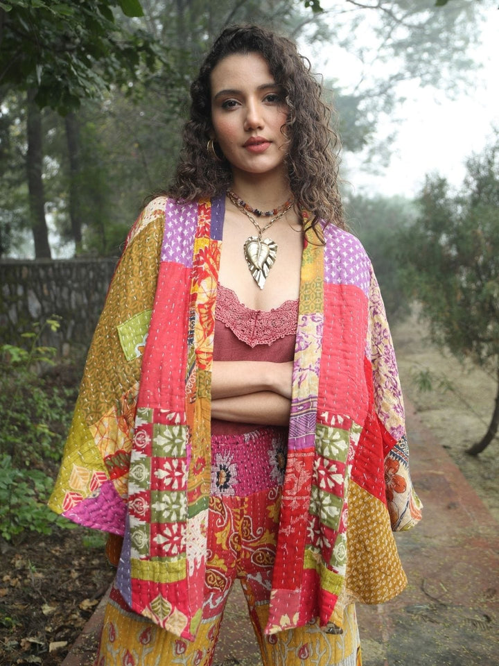 Avani Del Amour Jacket Bohemian Patchwork Kantha Kimono