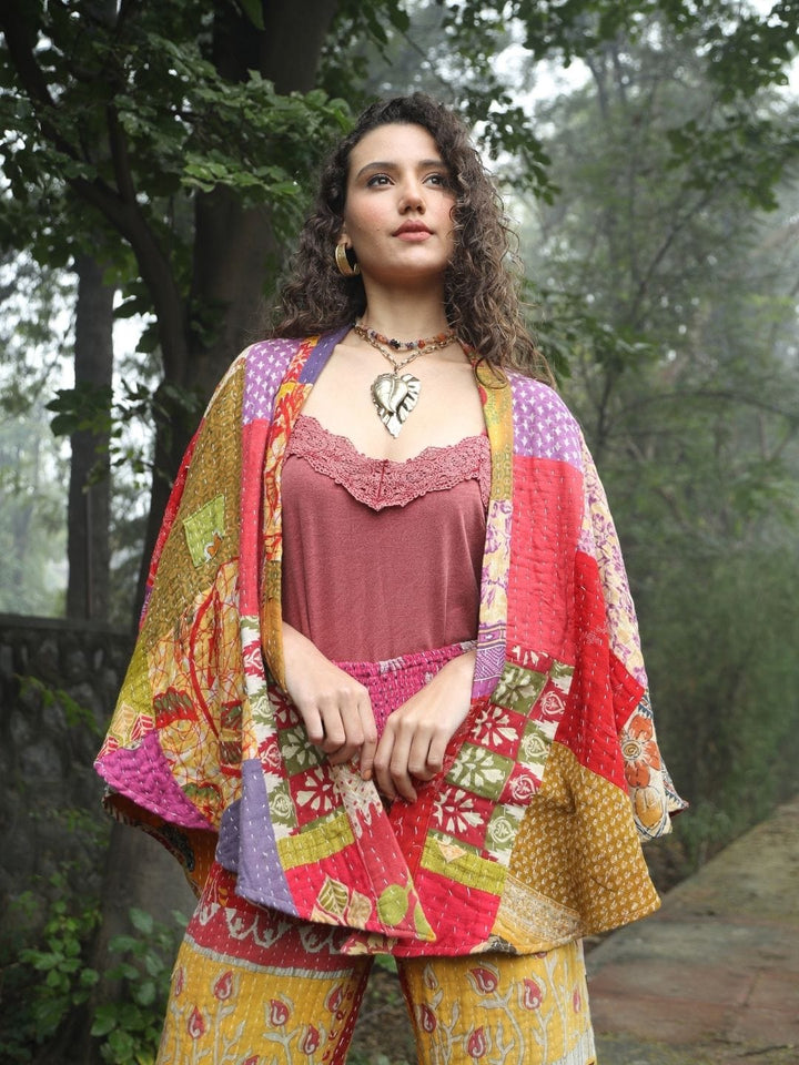 Avani Del Amour Jacket Bohemian Patchwork Kantha Kimono