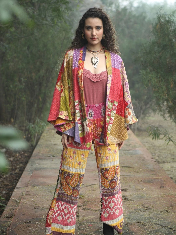Avani Del Amour Jacket Bohemian Patchwork Kantha Kimono
