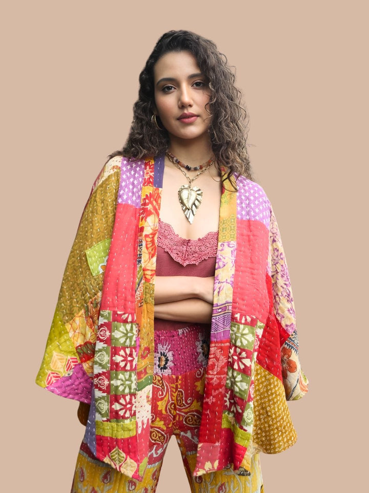 Avani Del Amour Jacket Bohemian Patchwork Kantha Kimono