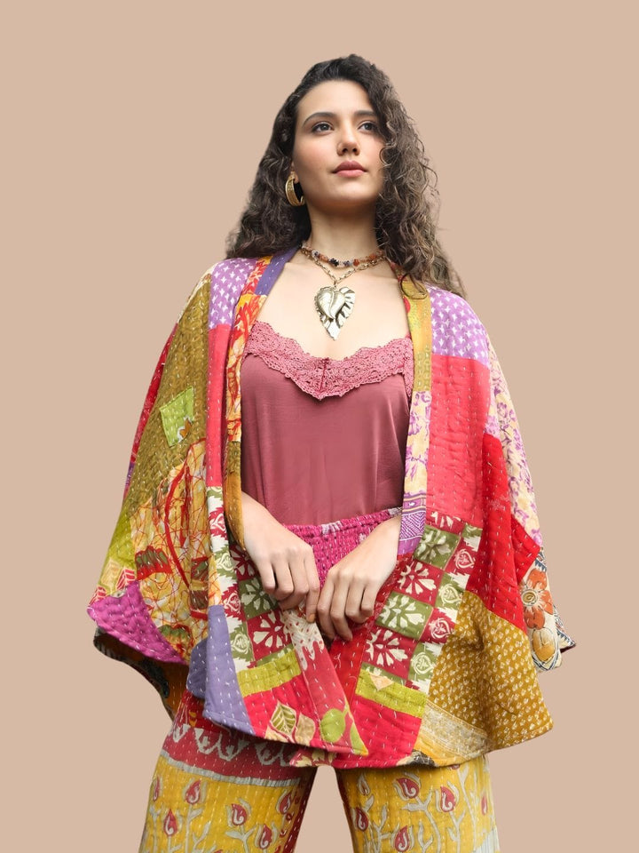 Avani Del Amour Jacket Bohemian Patchwork Kantha Kimono