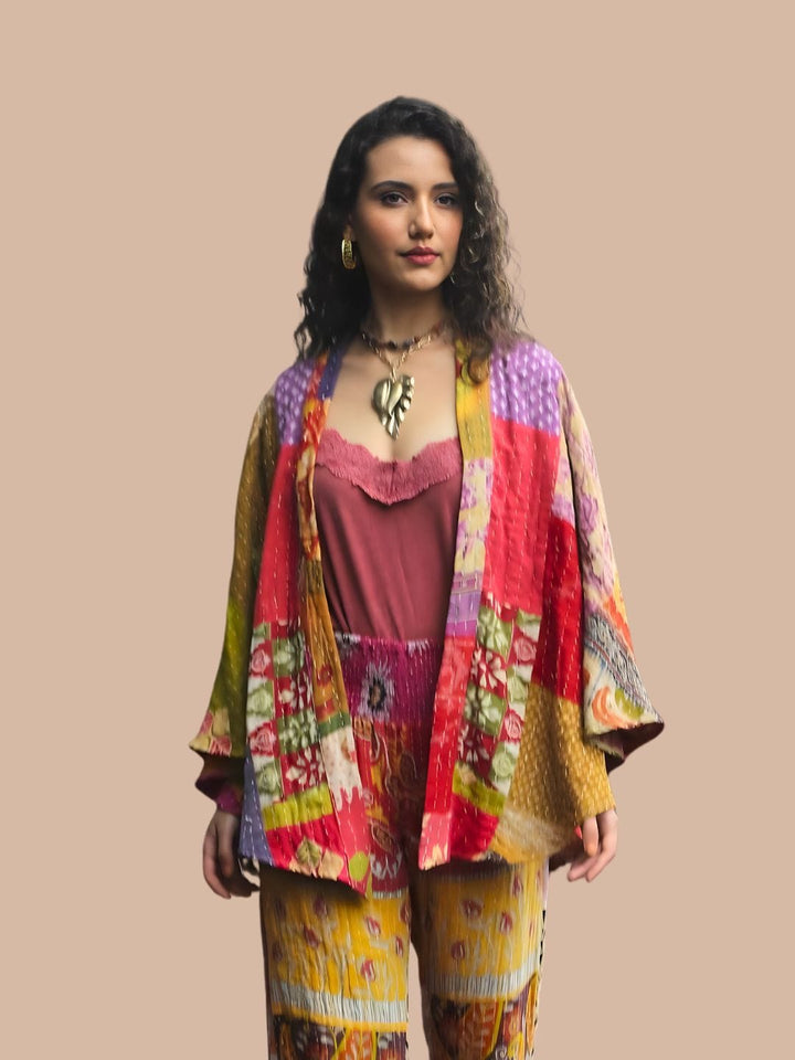 Avani Del Amour Jacket Bohemian Patchwork Kantha Kimono