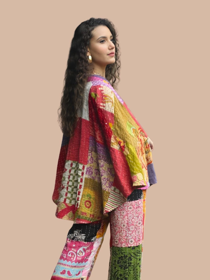 Avani Del Amour Jacket Bohemian Patchwork Kantha Kimono