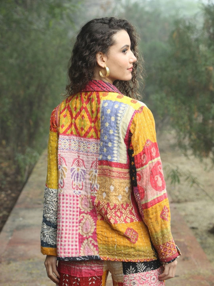 Avani Del Amour Jacket Rustic Kantha Patchwork Jacket