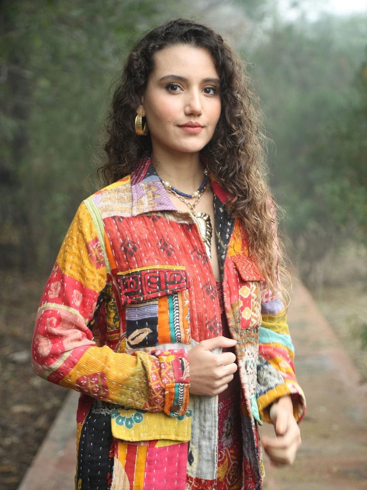 Avani Del Amour Jacket Rustic Kantha Patchwork Jacket