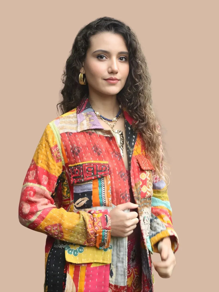 Avani Del Amour Jacket Rustic Kantha Patchwork Jacket
