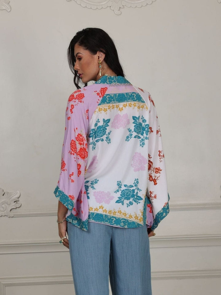 Avani Del Amour Kimono Dress Multiple Color Short Floral Kimono