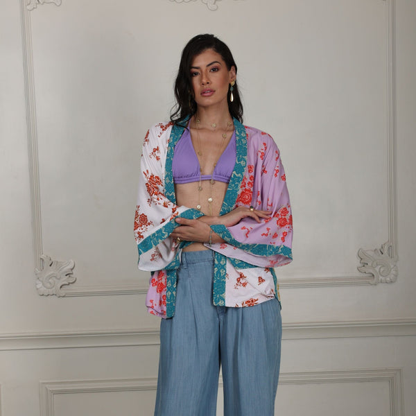 Avani Del Amour Kimono Dress Short Floral Kimono
