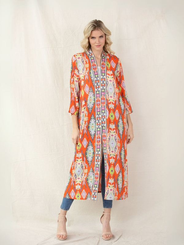 Avani Del Amour Kimono Tribal-Inspired Long Open Kimono