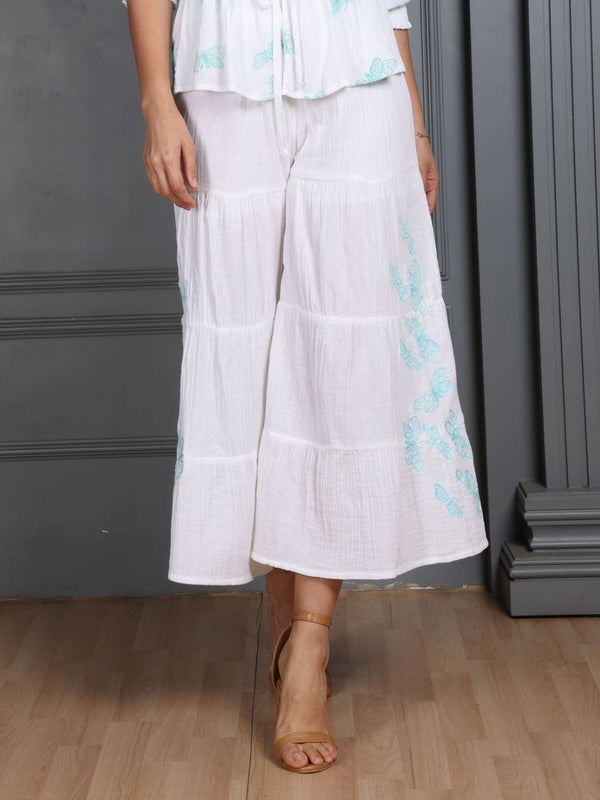 Avani Del Amour Palazzo pant White Palazzo Style Pants