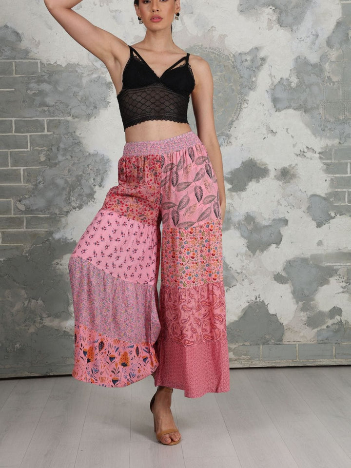 Avani Del Amour Pant Elegant Wide Leg Patchwork Pants
