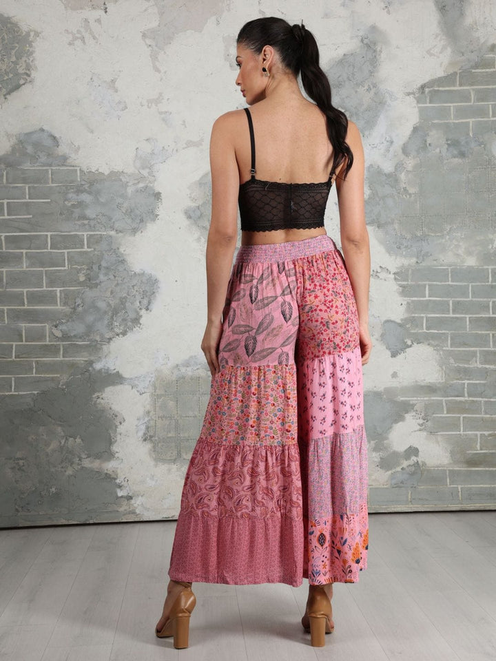 Avani Del Amour Pant Elegant Wide Leg Patchwork Pants