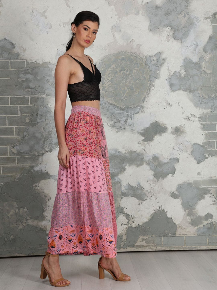 Avani Del Amour Pant Elegant Wide Leg Patchwork Pants