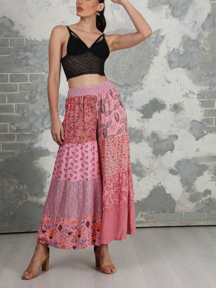 Avani Del Amour Pant Elegant Wide Leg Patchwork Pants