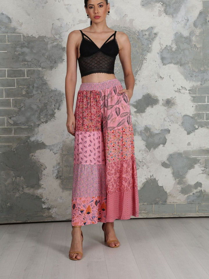 Avani Del Amour Pant Elegant Wide Leg Patchwork Pants