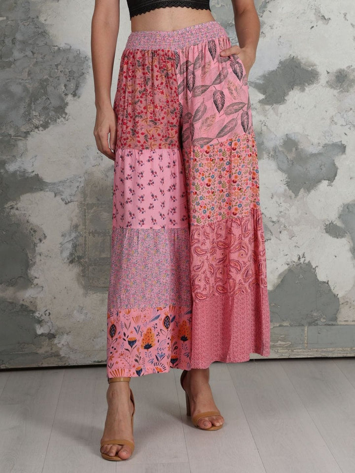 Avani Del Amour Pant Elegant Wide Leg Patchwork Pants