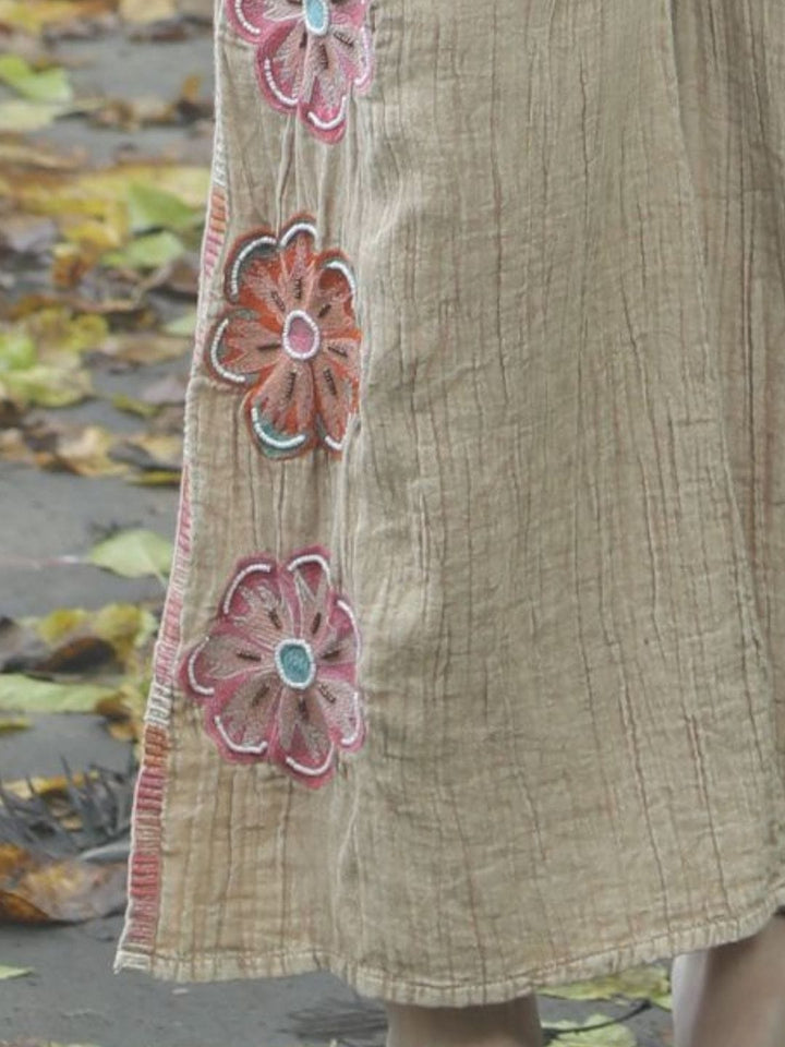 Avani Del Amour Pant Sand Bloom & Breeze Embroidered Wide-Leg Pants