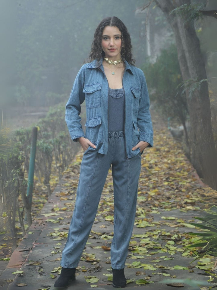 Avani Del Amour Pant Vintage Dyed Straight-Leg Pants – Denim Blue Cotton Twill
