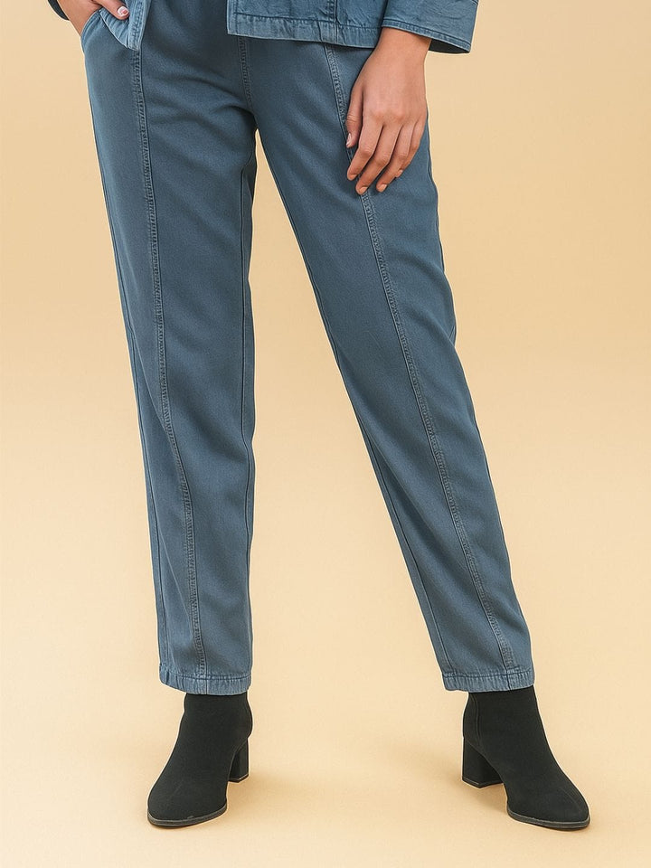 Avani Del Amour Pant Vintage Dyed Straight-Leg Pants – Denim Blue Cotton Twill