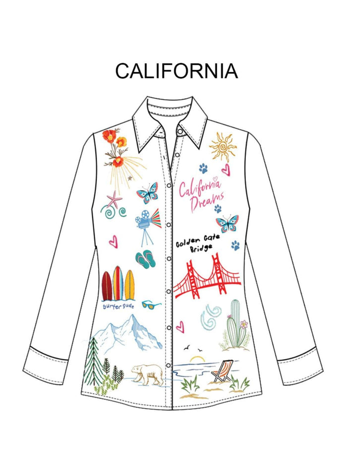 Avani Del Amour Shirt California Embroidered Shirt Jacket