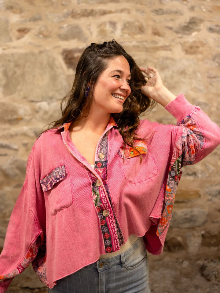 Avani Del Amour Shirt Pink Knitted Mix And Match Shirt