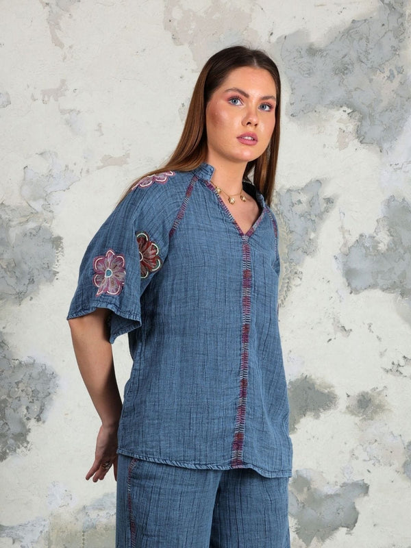 Avani Del Amour Shirt Soft Double Gauze Pullover Shirt